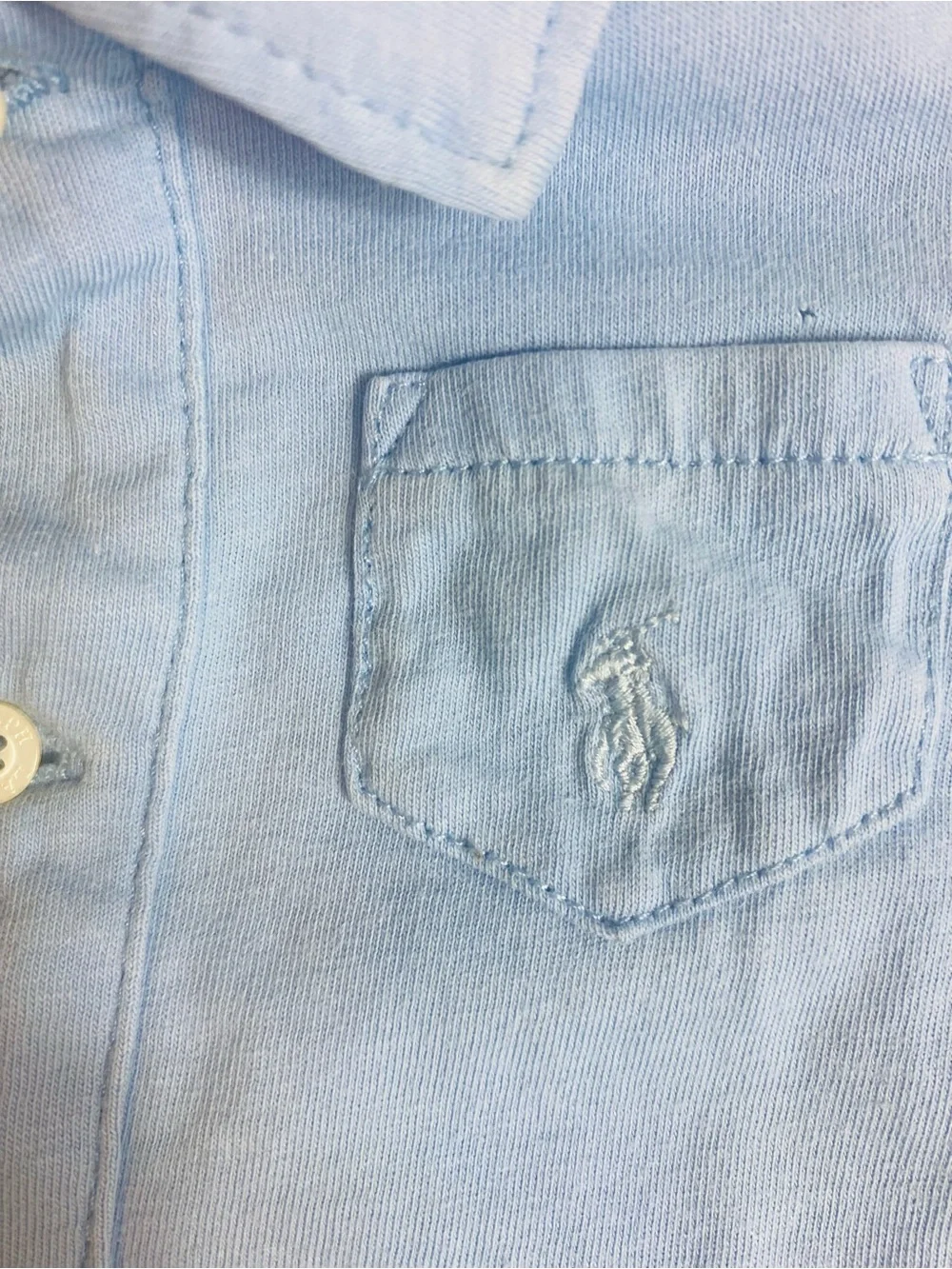 Ralph Lauren Light Blue Short-Sleeve Polo Romper